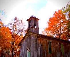 It was the first evangelical church constructed in 1860, on the same foundation, after the original structure burned down.